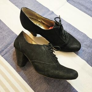 Seychelles Lace Up Stacked Heel Oxford Shoes 7.5